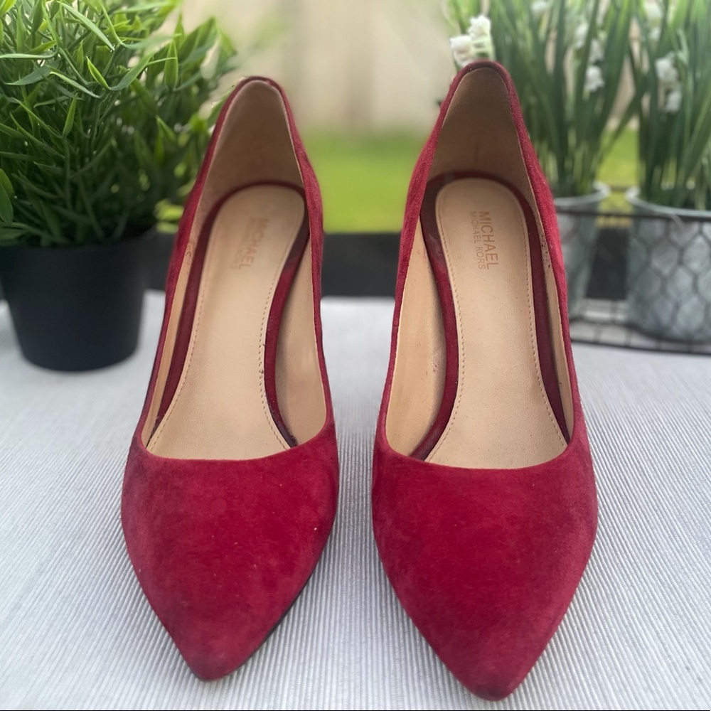 Michael Kors -Red Suede heels. Size 6.5 - Picture 2 of 5